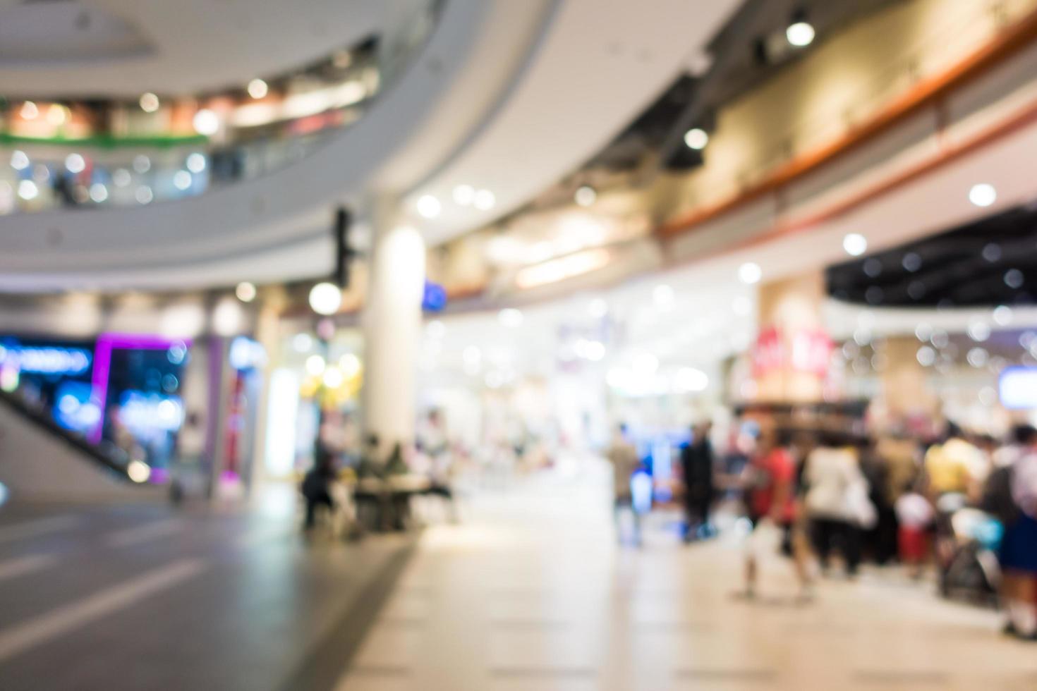 Abstract blur and defocused shopping mall photo