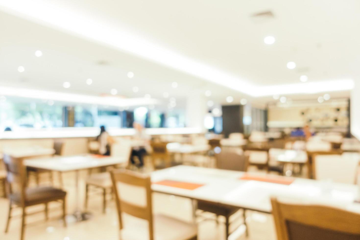 Abstract blur and defocused breakfast buffet at hotel restaurant interior photo