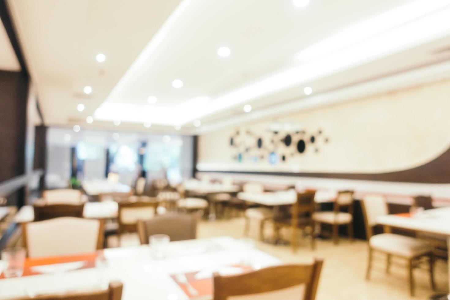 Abstract blur and defocused breakfast buffet at hotel restaurant interior photo