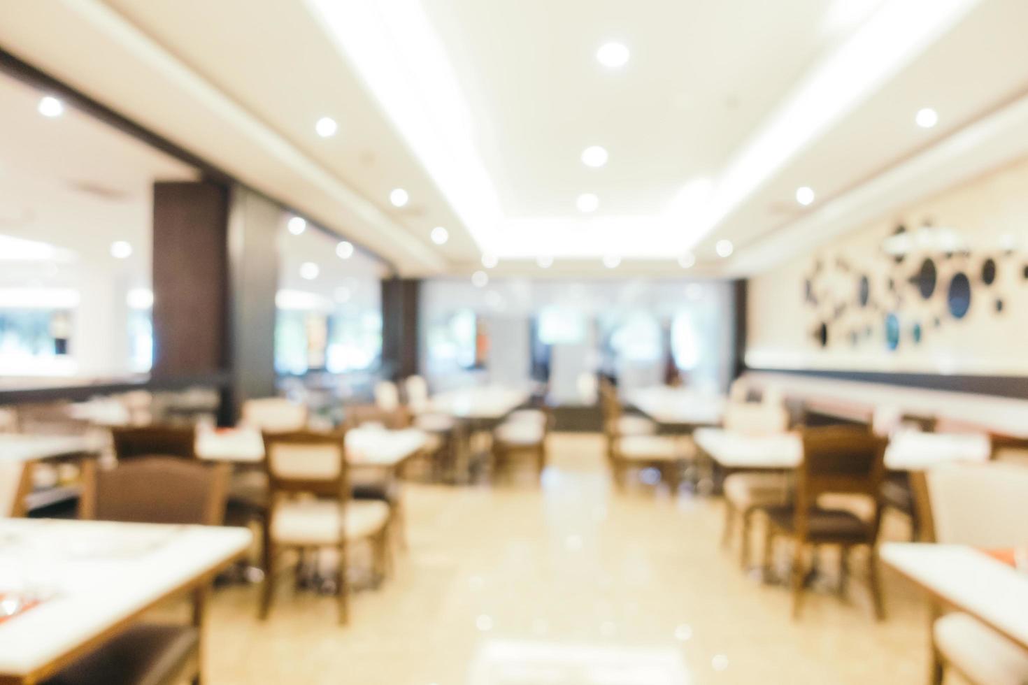 Abstract blur and defocused breakfast buffet at hotel restaurant interior photo