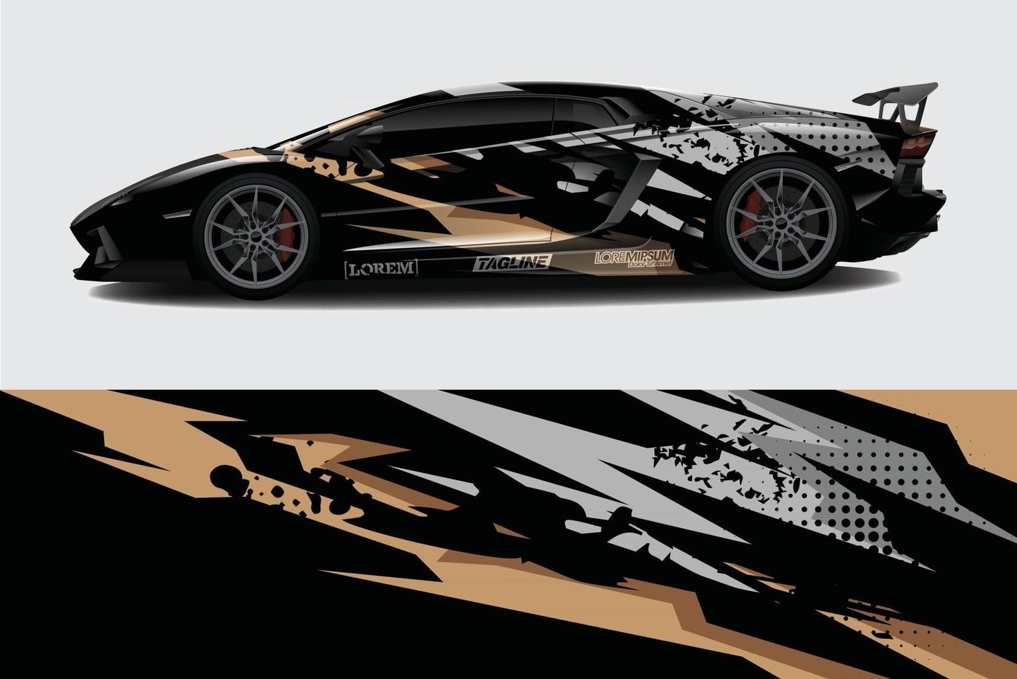 Car wrap graphic racing abstract background for wrap and vinyl sticker vector