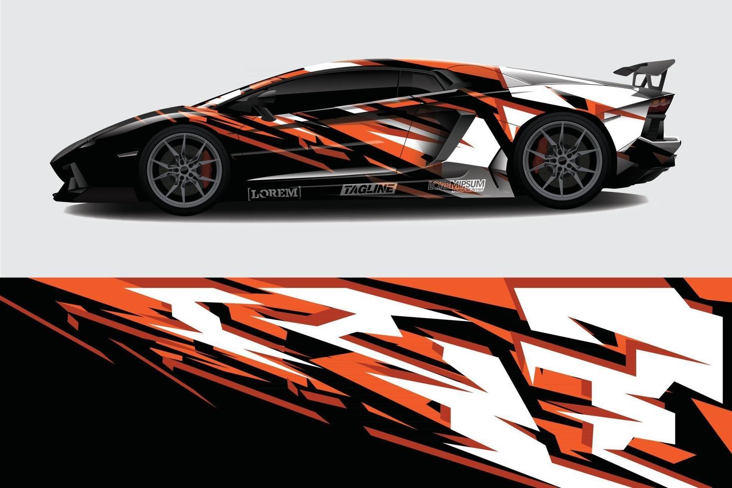 Car wrap graphic racing abstract background for wrap and vinyl sticker vector