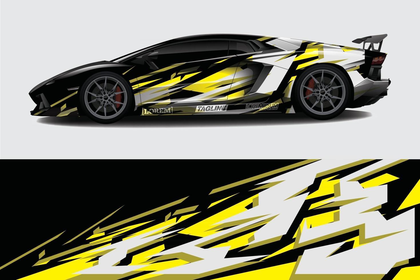 Car wrap graphic racing abstract background for wrap and vinyl sticker vector