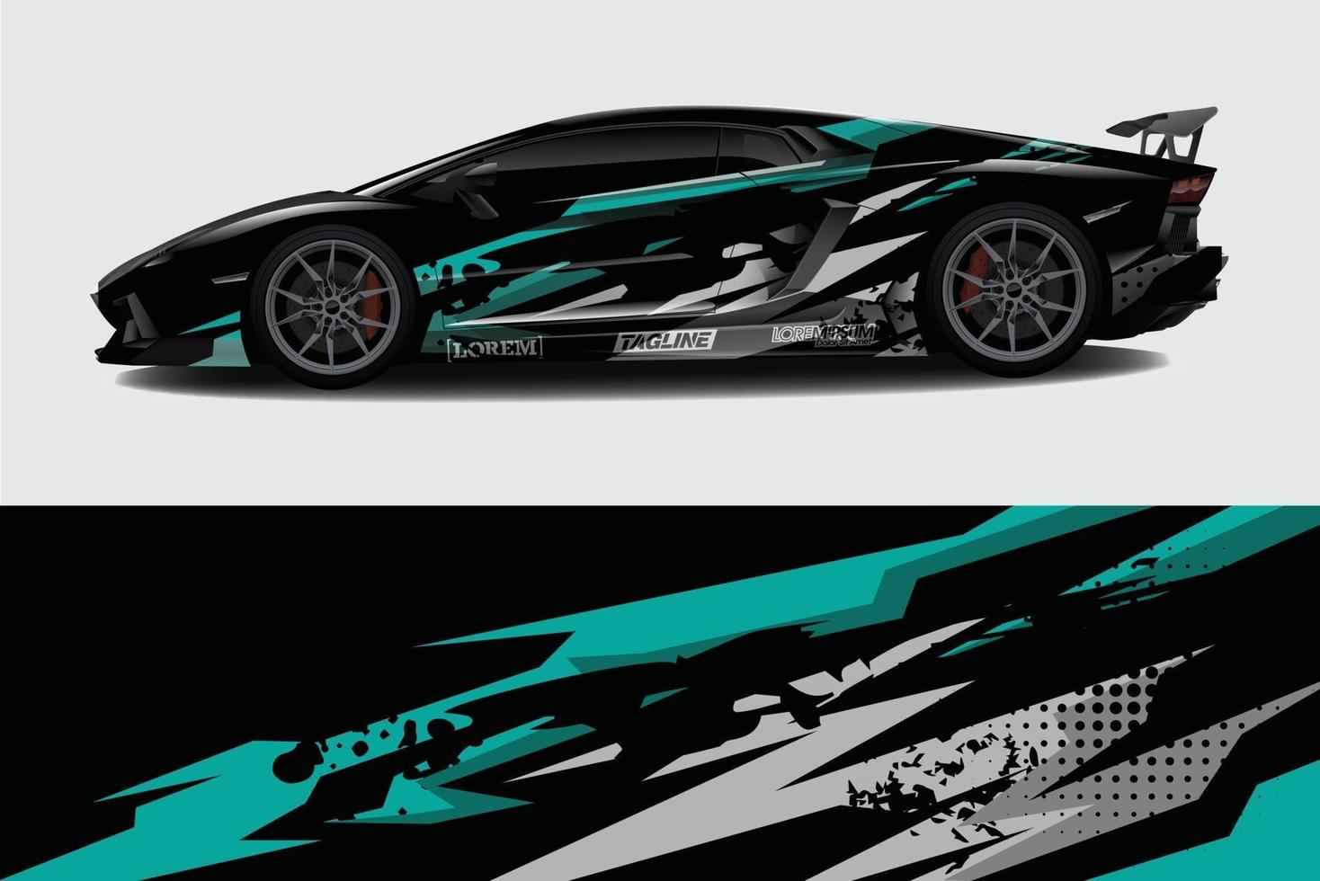 Car wrap graphic racing abstract background for wrap and vinyl sticker vector