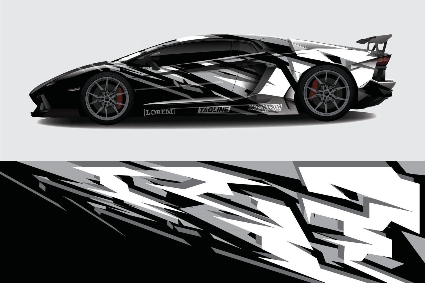 Car wrap graphic racing abstract background for wrap and vinyl sticker vector