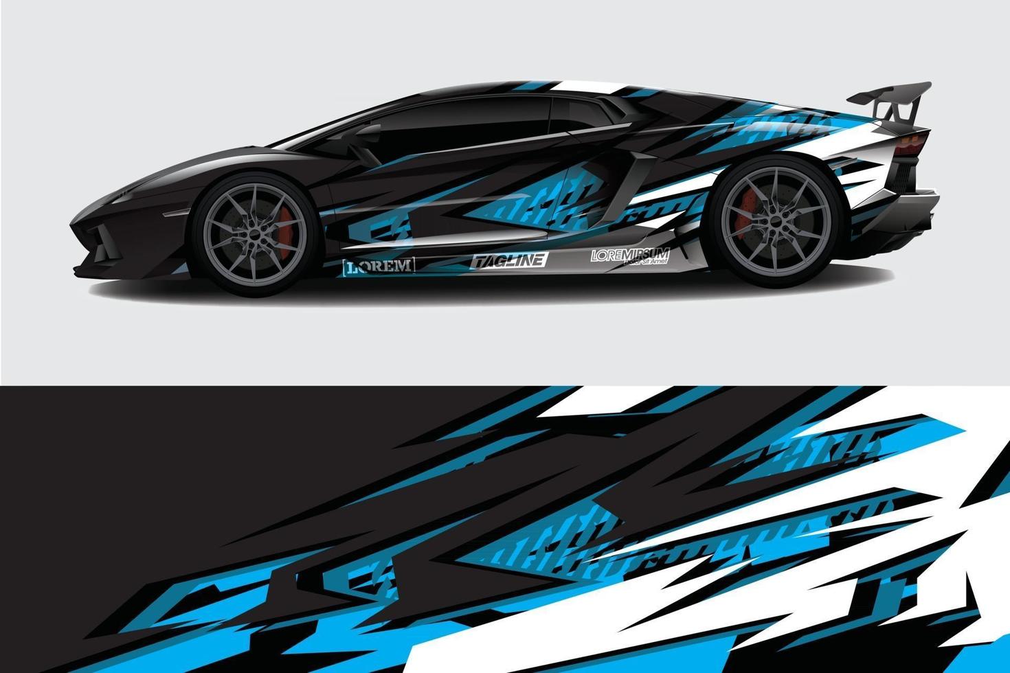 Car wrap graphic racing abstract background for wrap and vinyl sticker vector