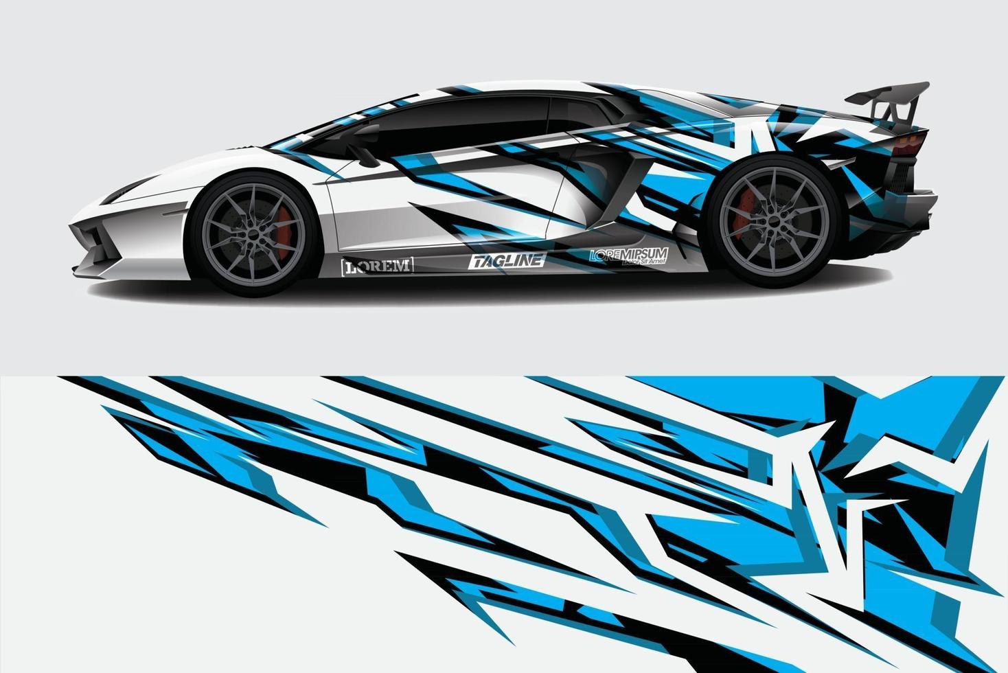 Car wrap graphic racing abstract background for wrap and vinyl sticker vector