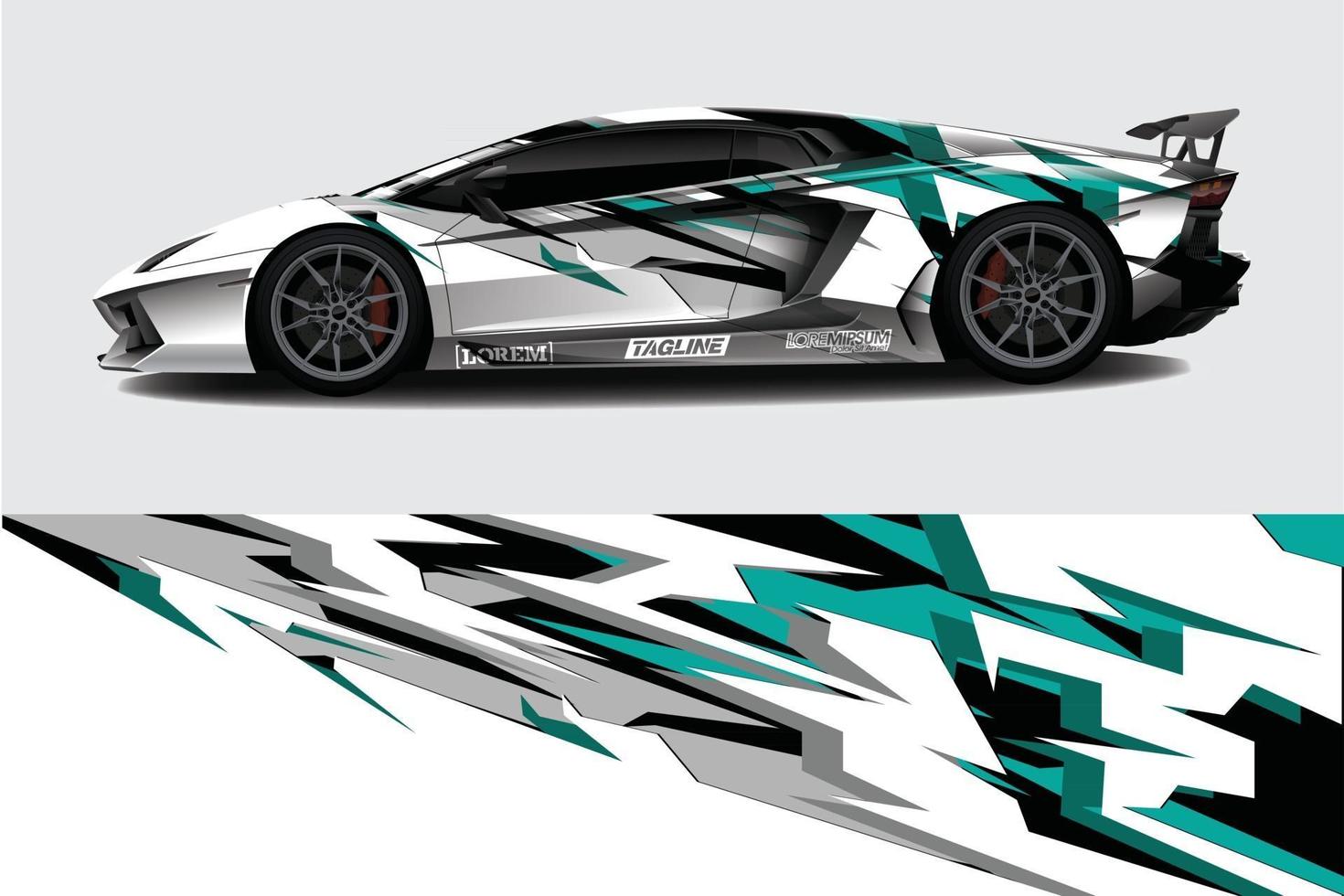 Car wrap graphic racing abstract background for wrap and vinyl sticker vector