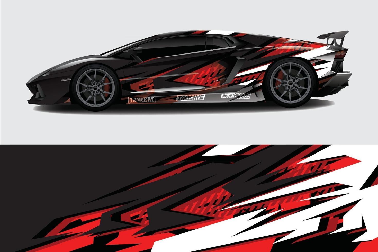 Car wrap graphic racing abstract background for wrap and vinyl sticker vector