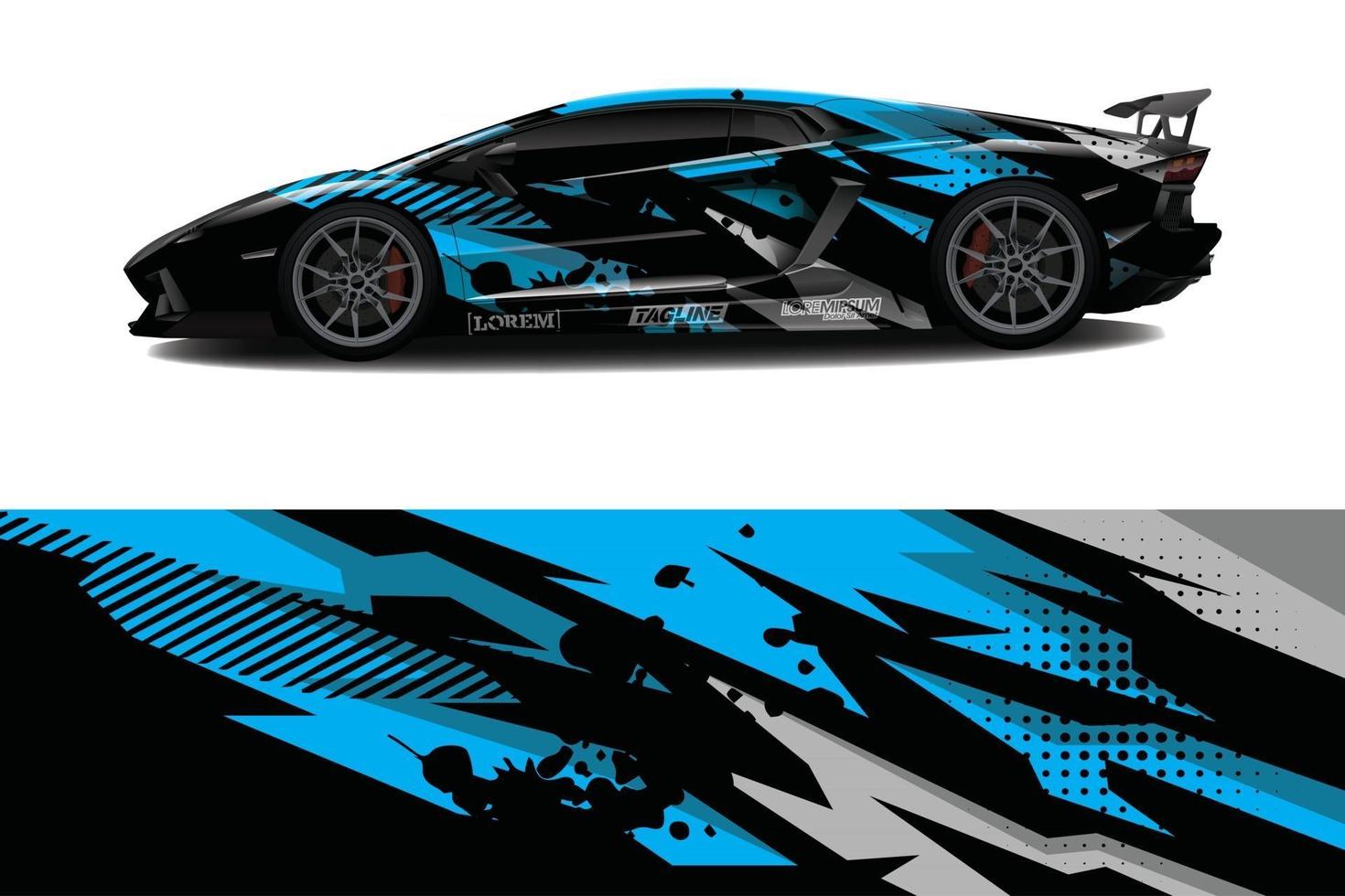 Car wrap graphic racing abstract background for wrap and vinyl sticker vector