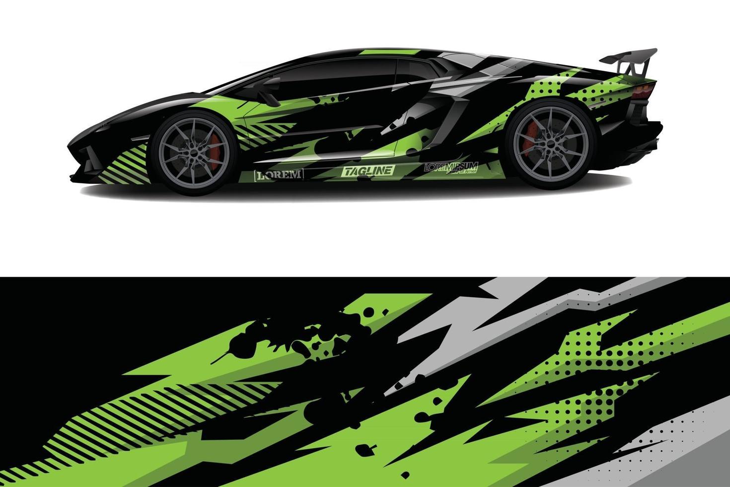 Car wrap graphic racing abstract background for wrap and vinyl sticker vector