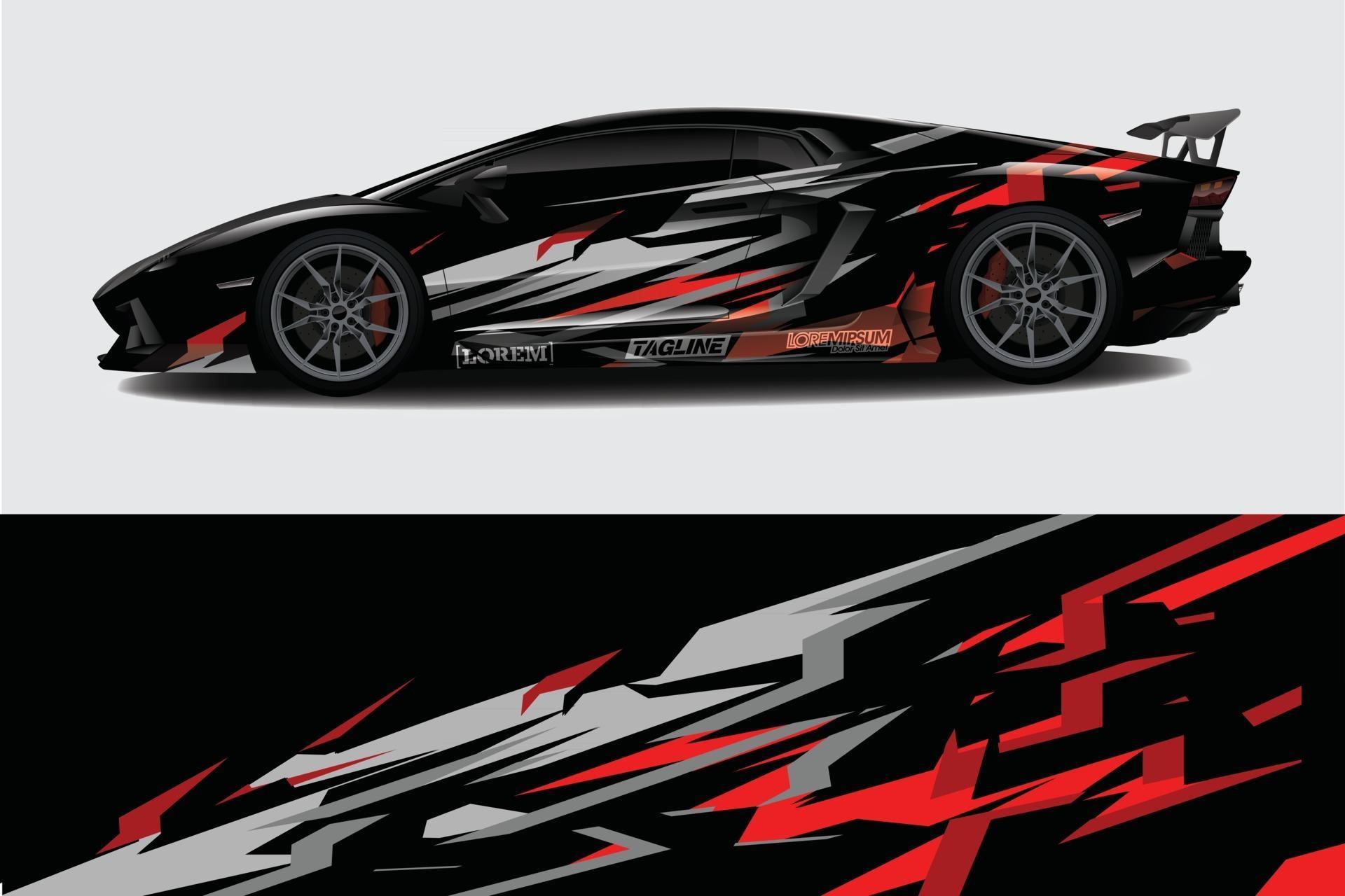 Car wrap graphic racing abstract background for wrap and vinyl sticker ...