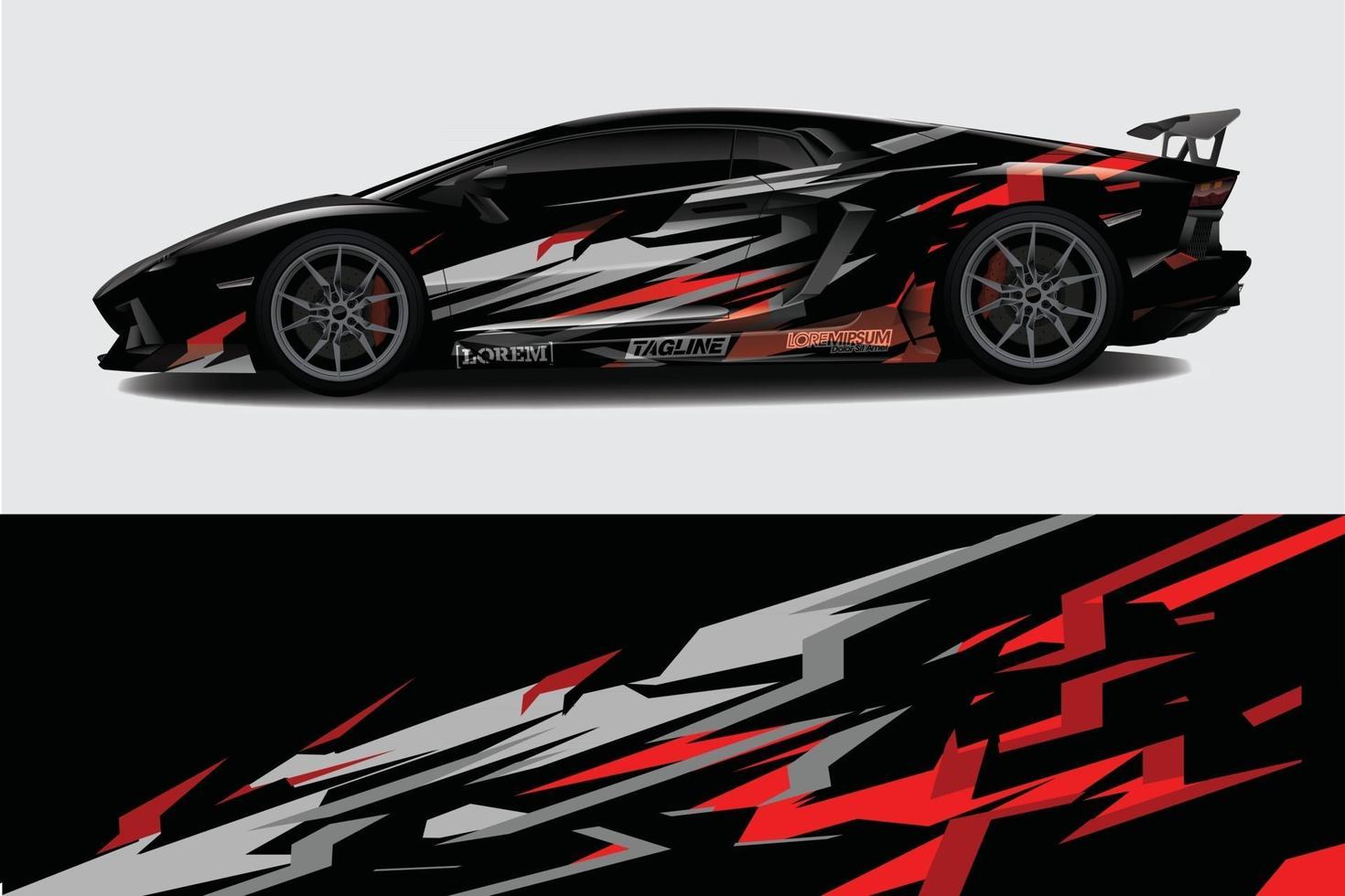 Car wrap graphic racing abstract background for wrap and vinyl sticker vector