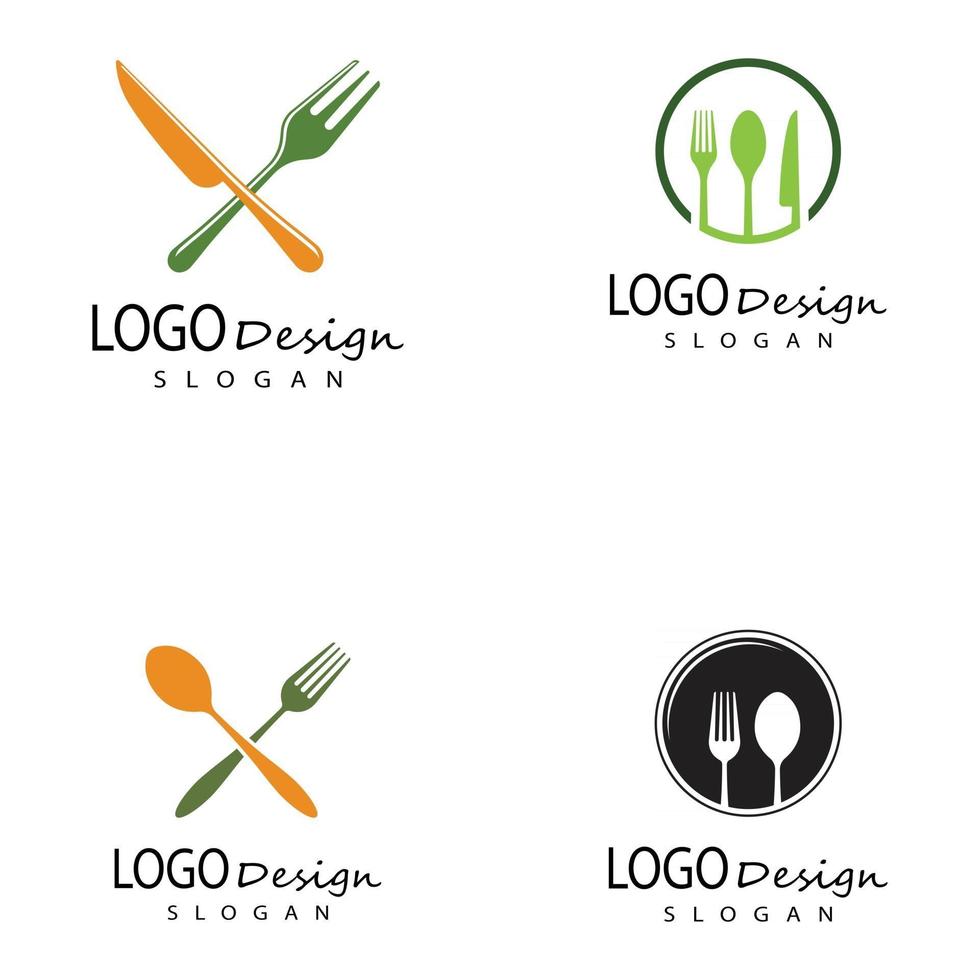 spoon and fork logo template illustration vector