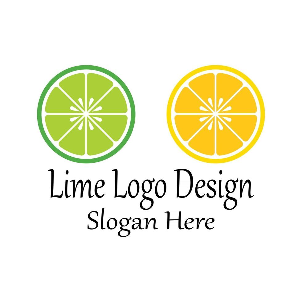 fresh lemon lime logo vector template icon