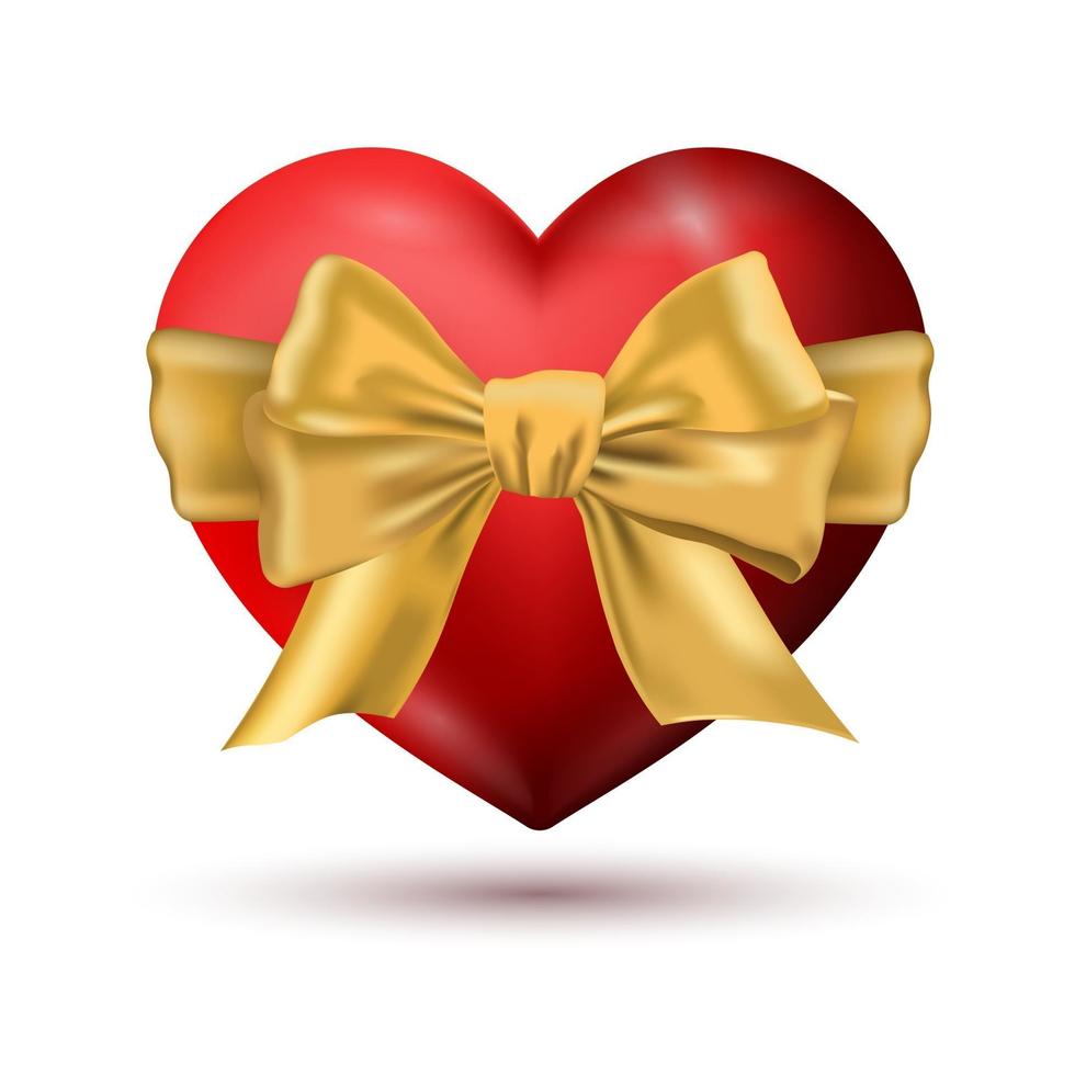 Red Heart with a Bow vector