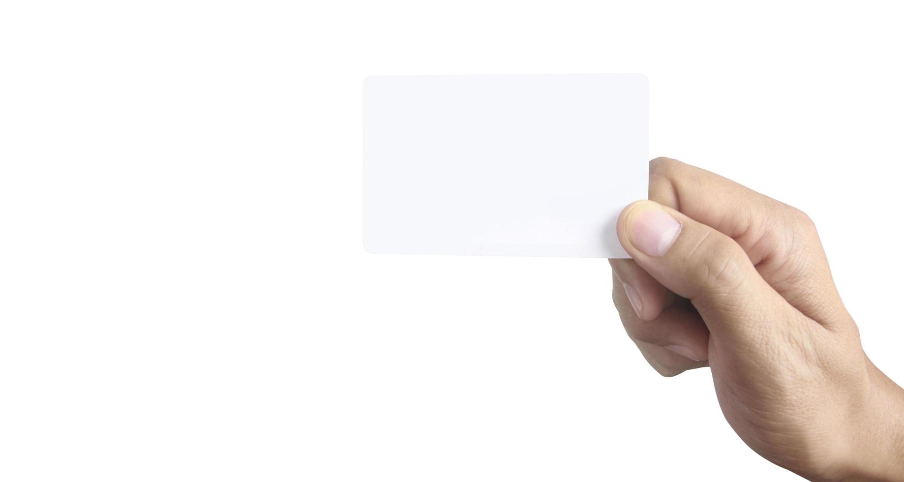 Hand holding  virtual card with your photo