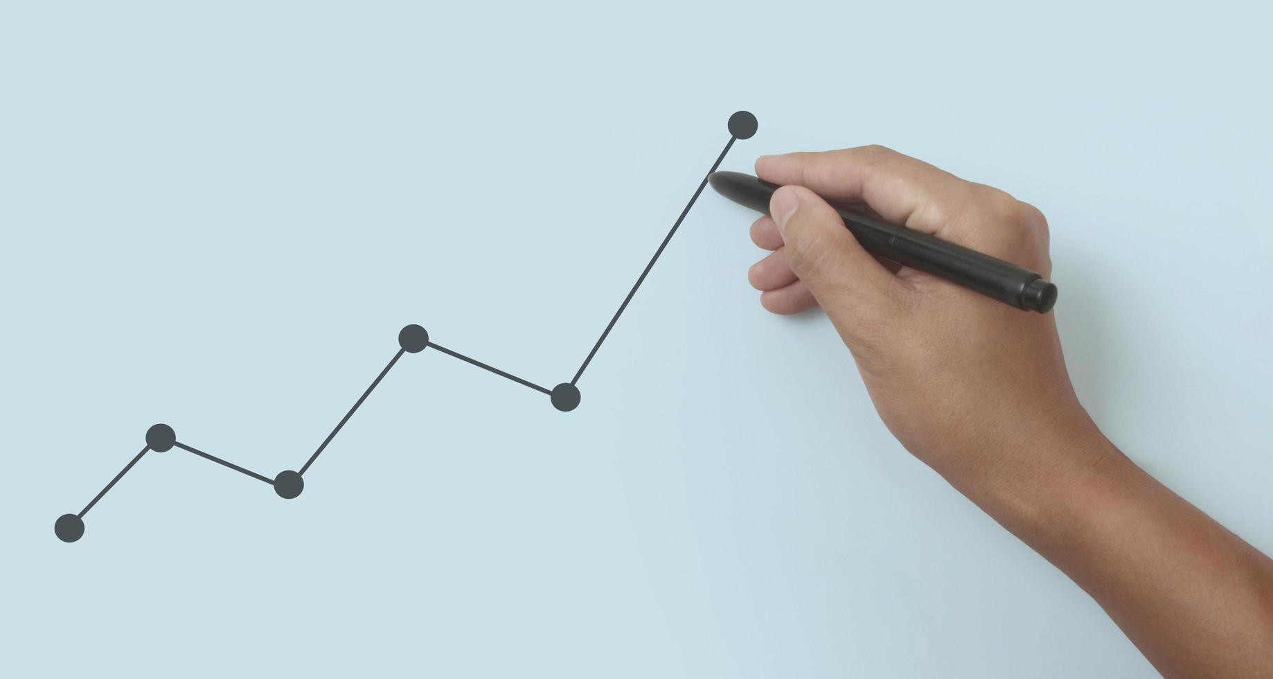 Hand drawing  chart, graph stock of growth photo