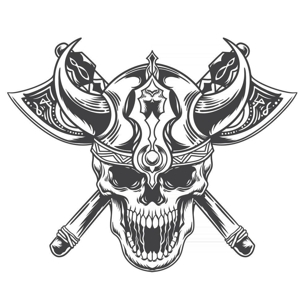 viking skull vector