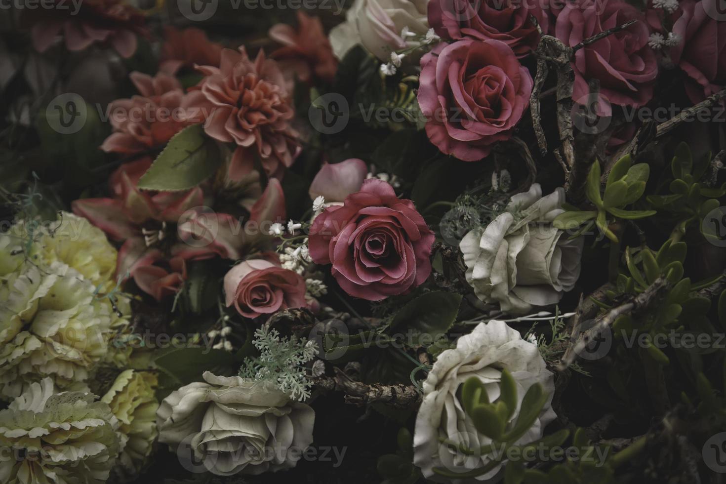 Colorful vintage flowers photo