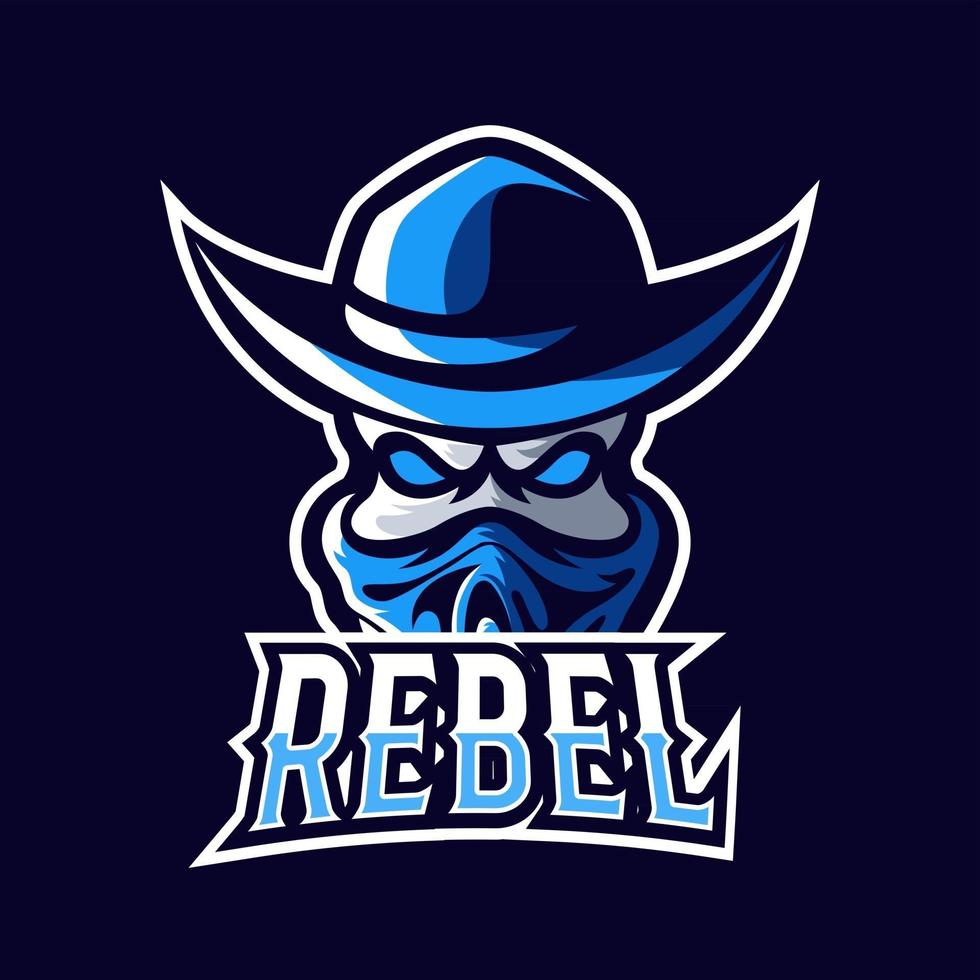 plantilla de logotipo de mascota de juego rebelde bandit sport o esport vector