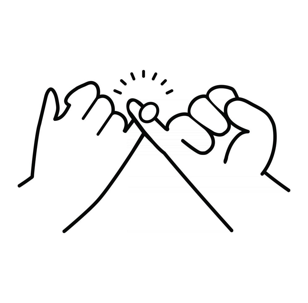 Pinky  promise line icon doodle vector