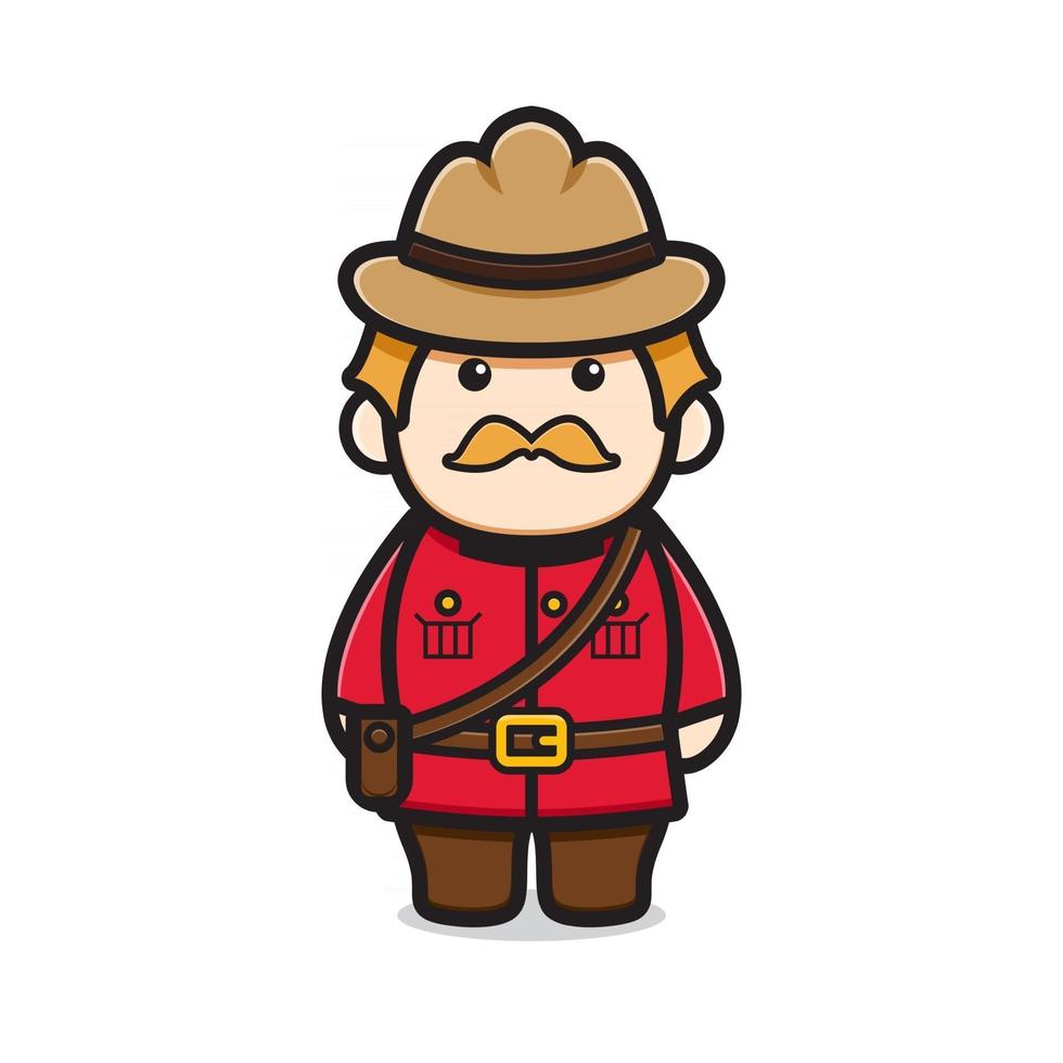 Cute oldman character celebrated Canada Day cartoon vector icon illustration