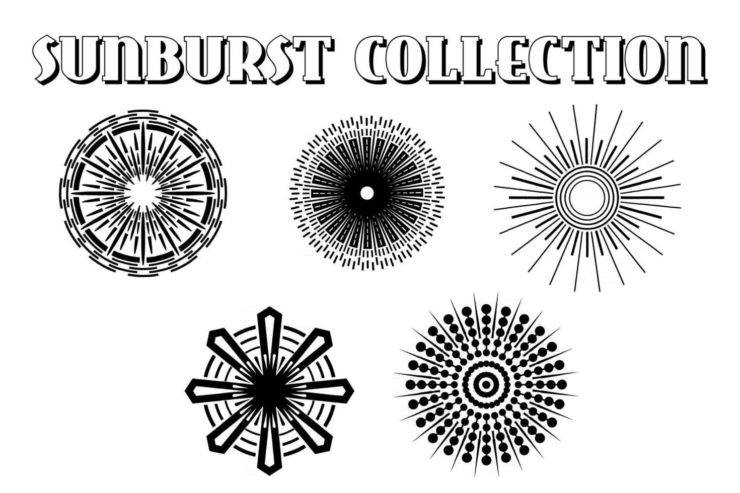 retro starbursts designs vector