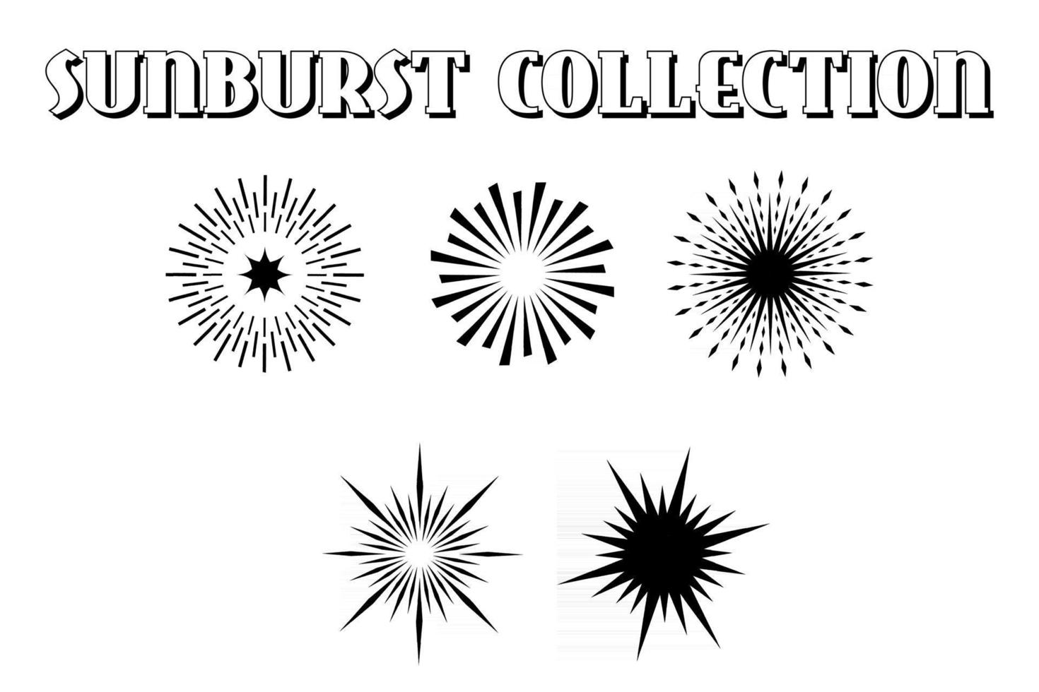 Set Trendy Retro Sunburst vector