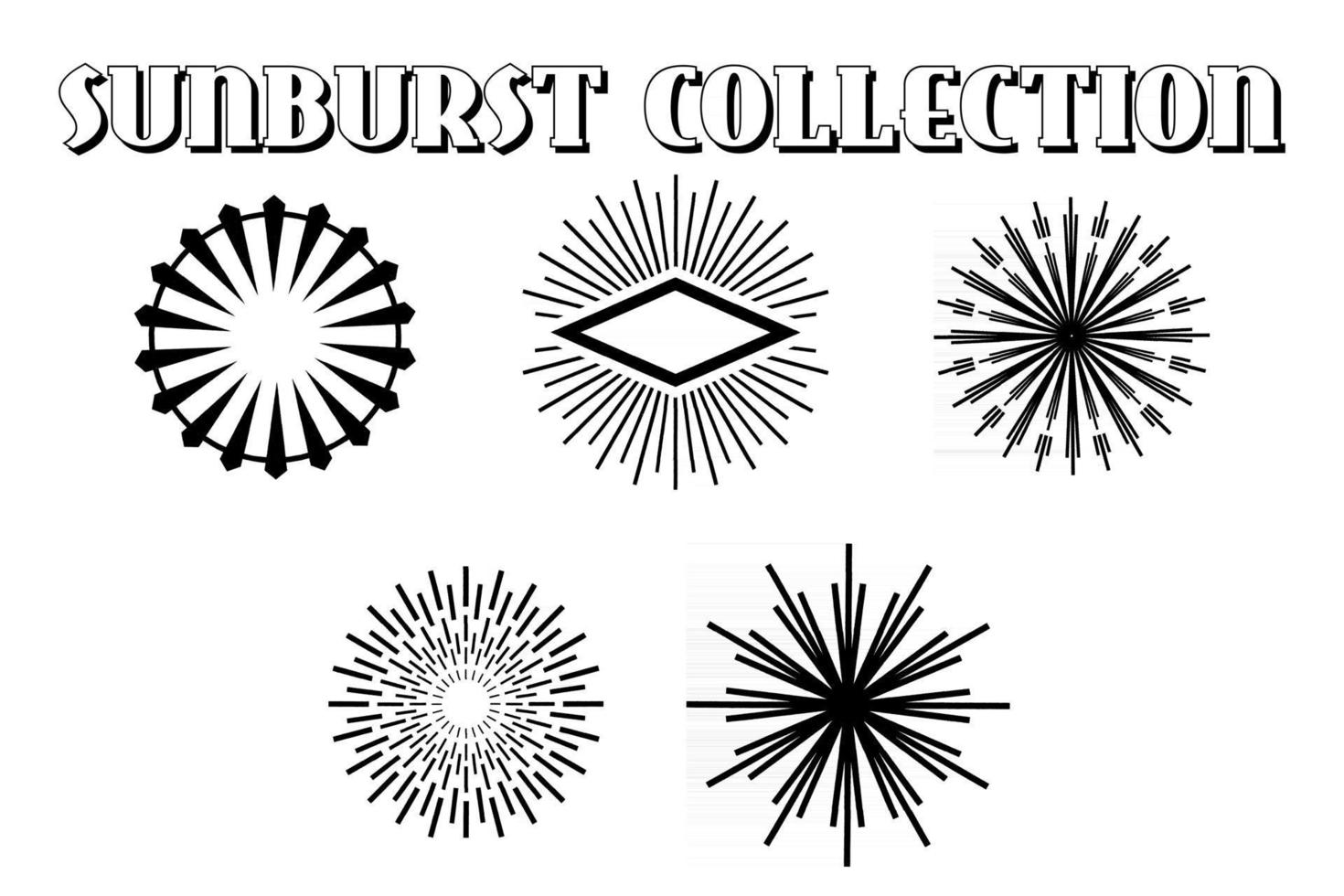 Retro sunburst. Elegant radiant sun rays lines. Vintage sunshine bursting circles, burst line abstract vector set
