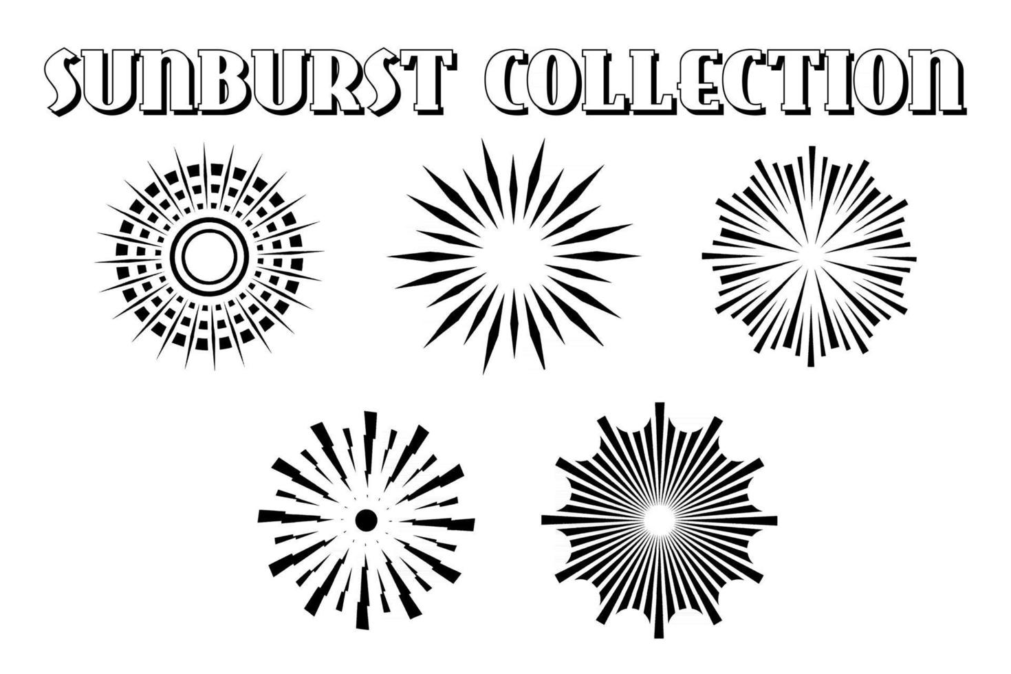 vintage style sunburst set vector