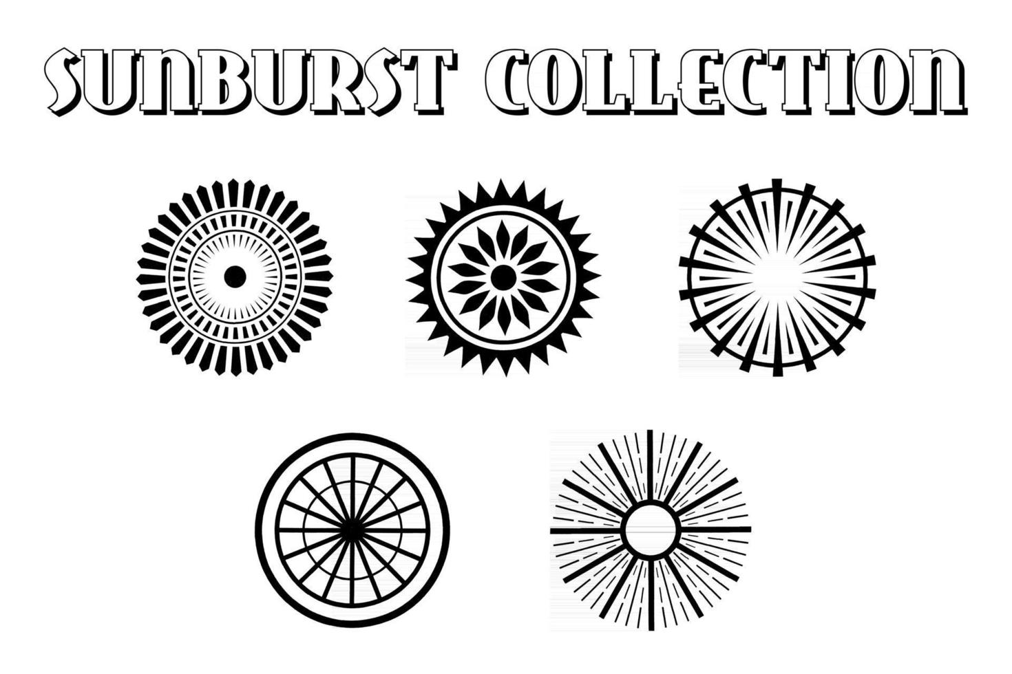 Sunburst Vintage Background Set vector