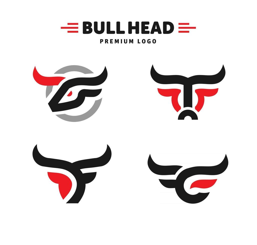 abstract simple Bull head vector logo concept illustration