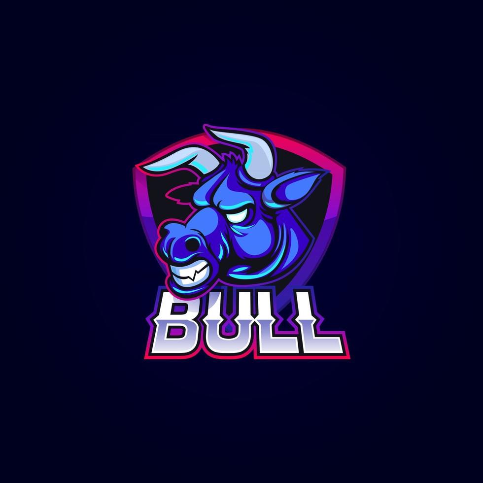 diseño de icono de logotipo de mascota de cabeza de toro vector