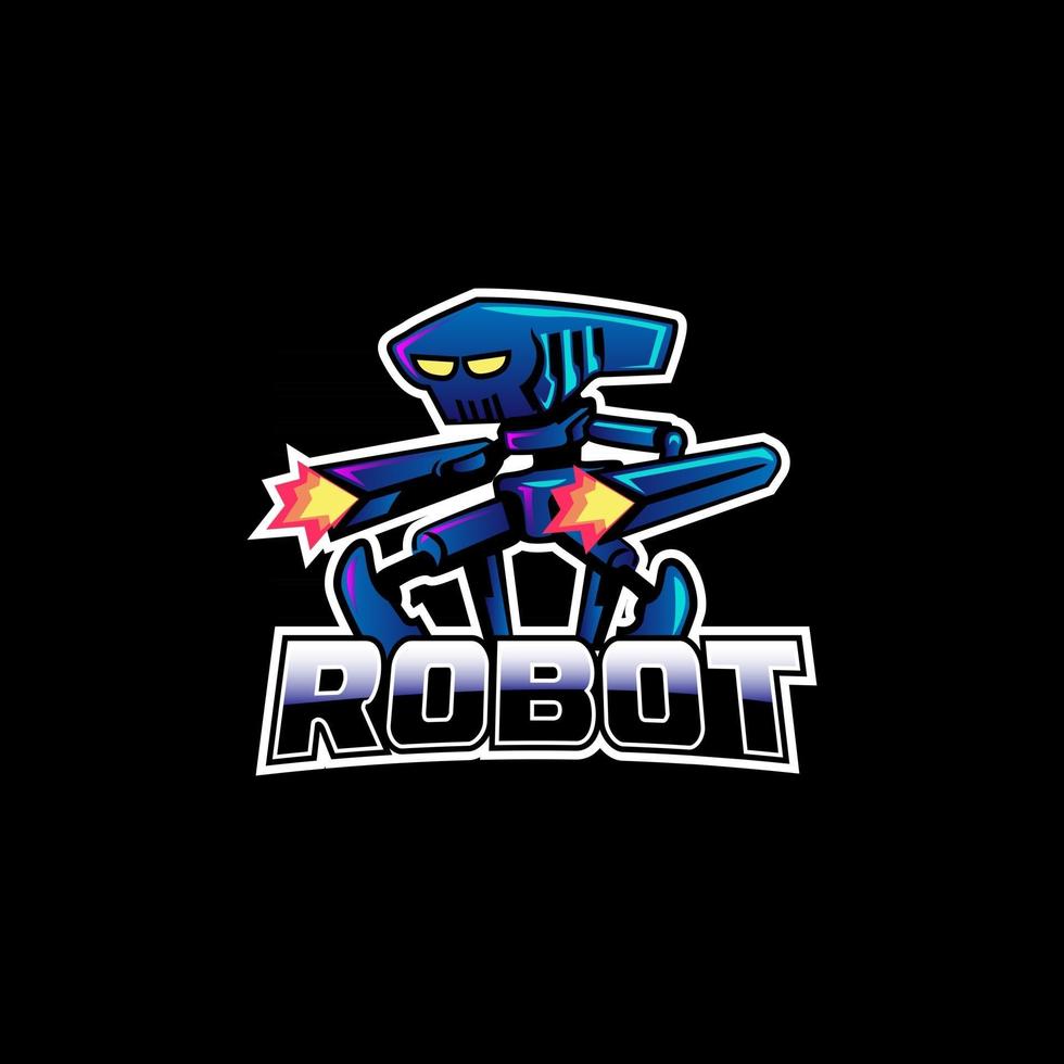 Robot mascot logo esparto team concept vector