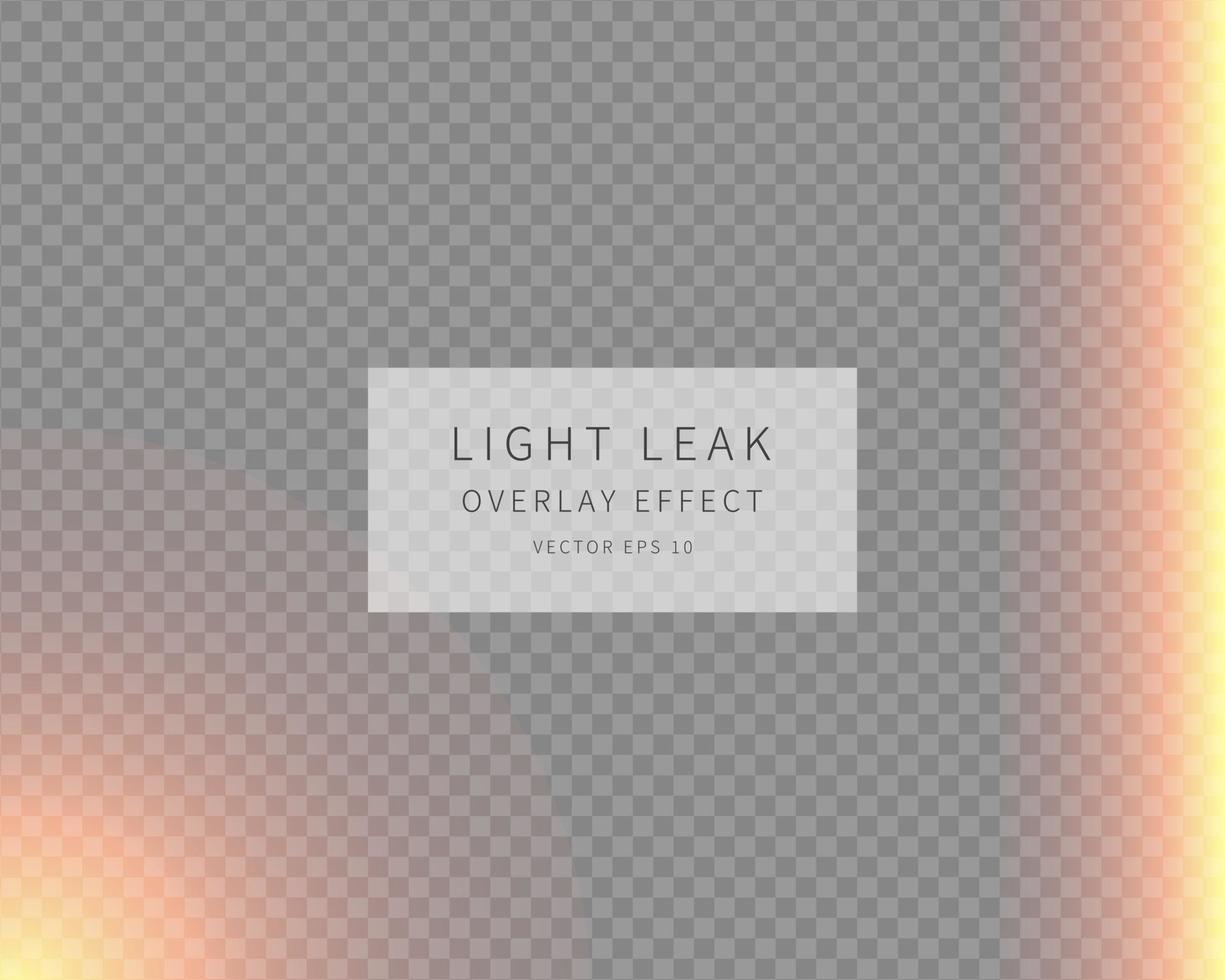 background with light leaks. Light isolated on transparent background. Vector illustration.