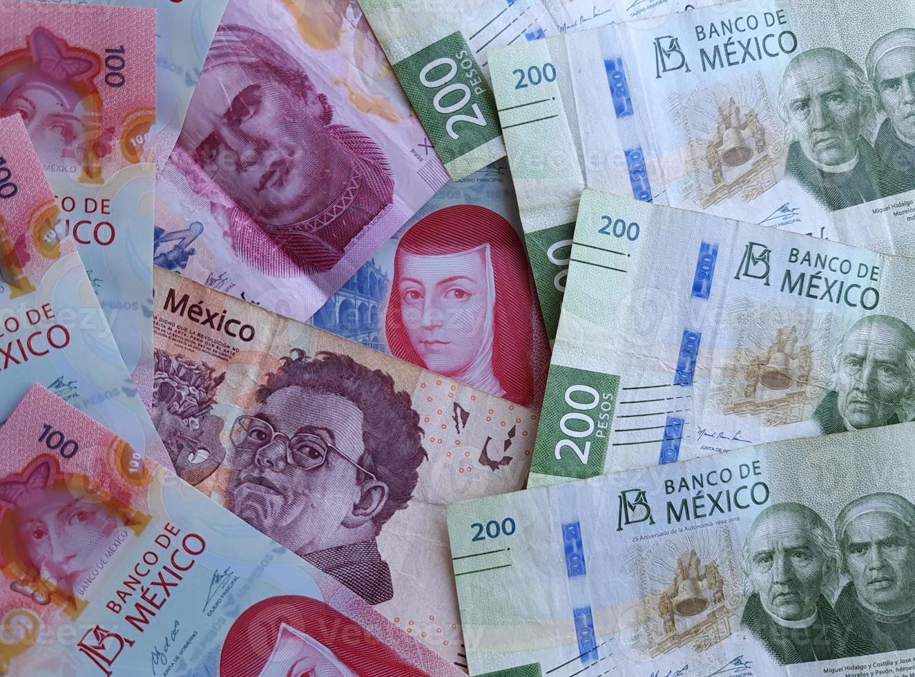 Economy and finance with mexican money photo