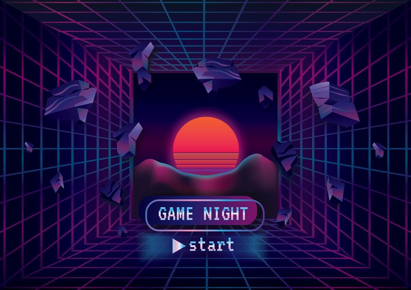 Game zone game icon on galaxy room background vector