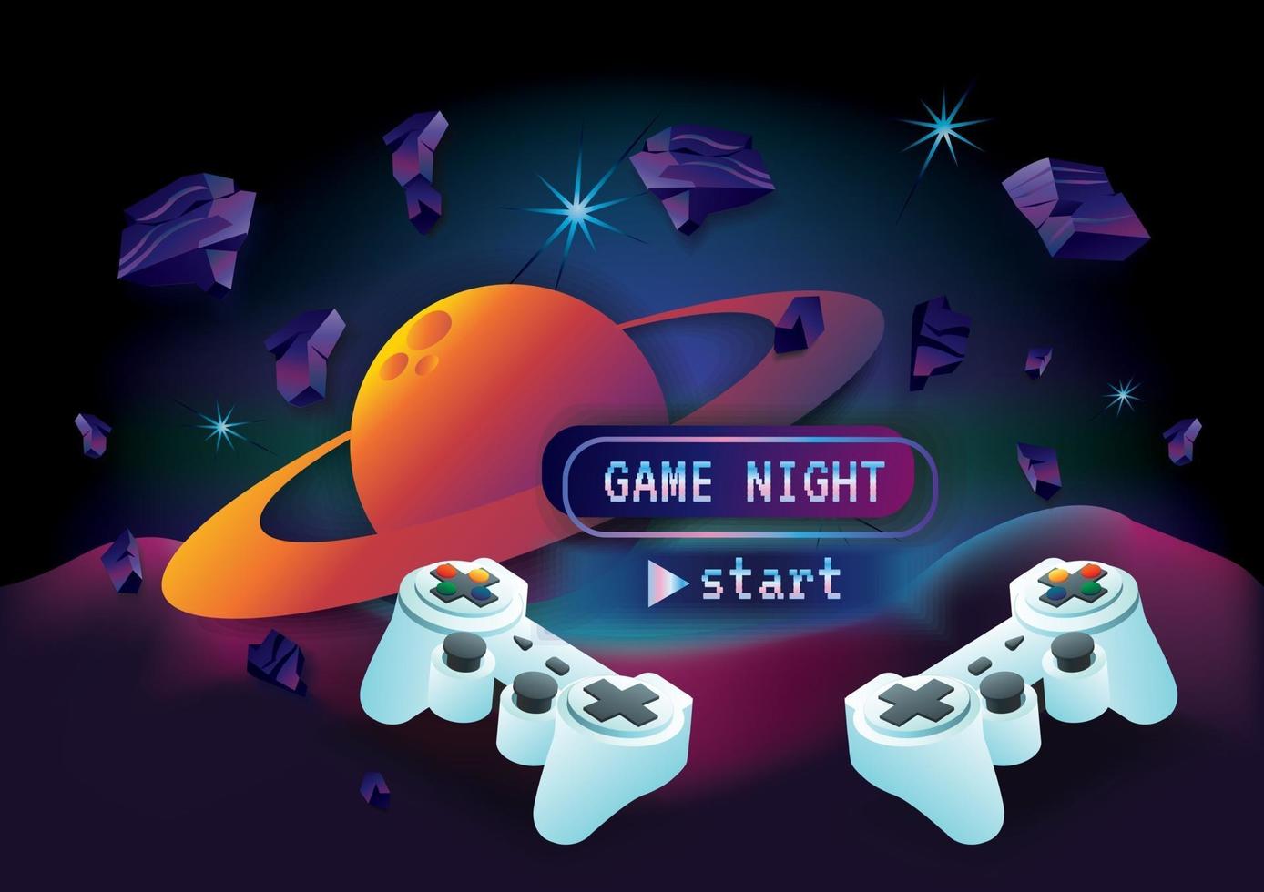 Game zone game icon on galaxy background vector