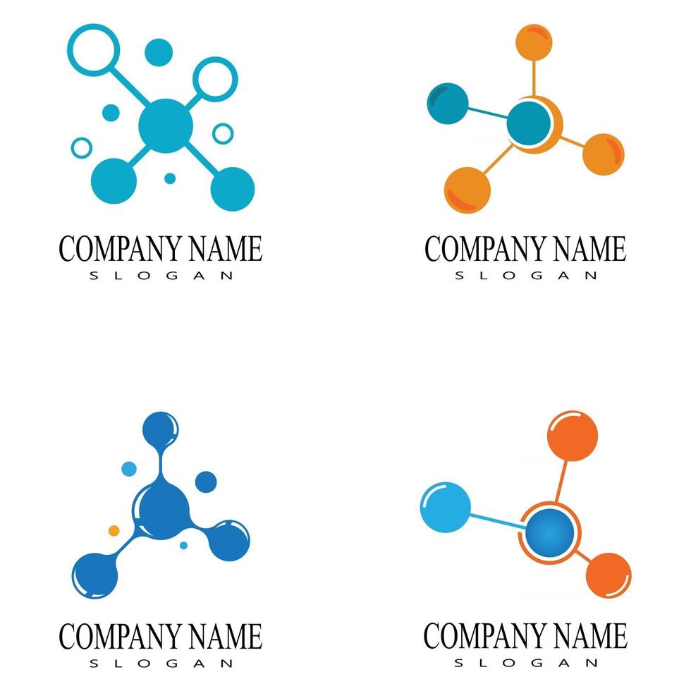 Plantilla de logotipo de símbolo de molécula, diseño de ilustraciones vectoriales vector