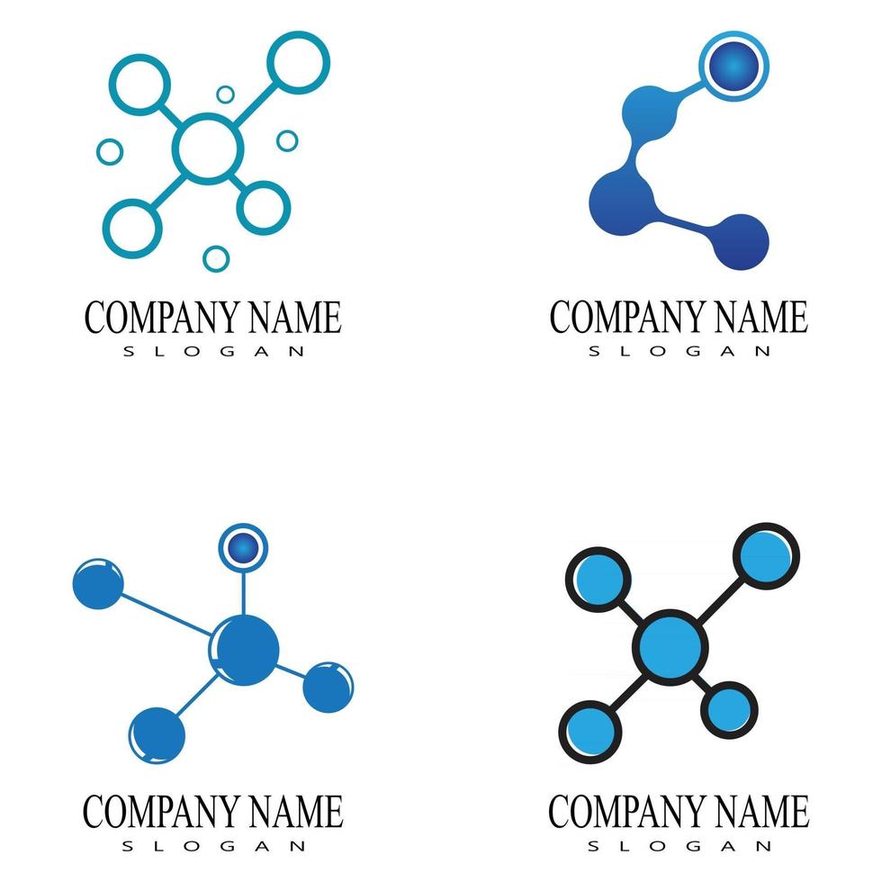 Plantilla de logotipo de símbolo de molécula, diseño de ilustraciones vectoriales vector