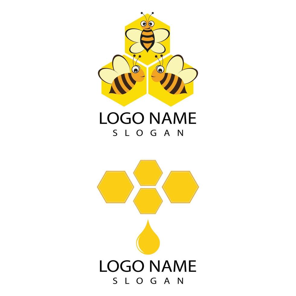 Bee Logo Template vector icon illustration design
