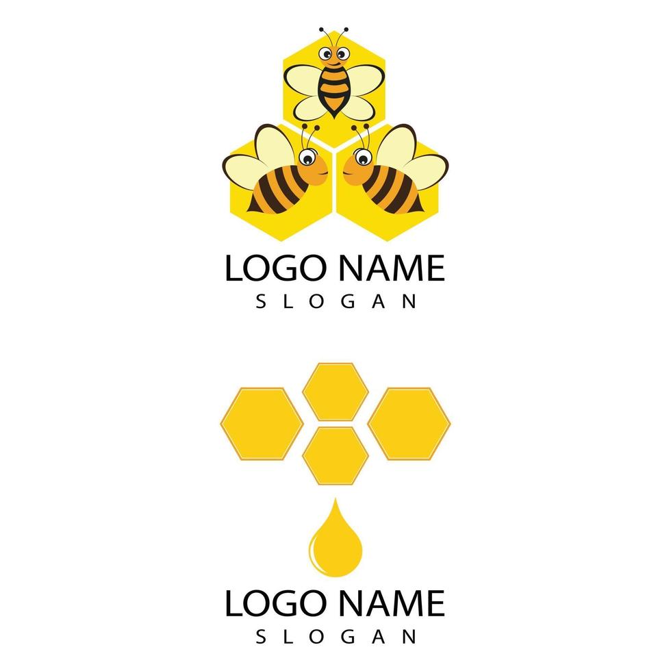 abeja, logotipo, plantilla, vector, icono, ilustración, diseño vector