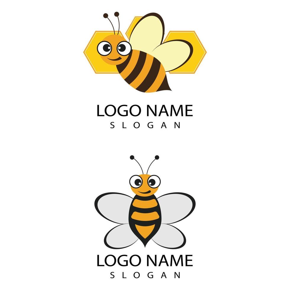 abeja, logotipo, plantilla, vector, icono, ilustración, diseño vector