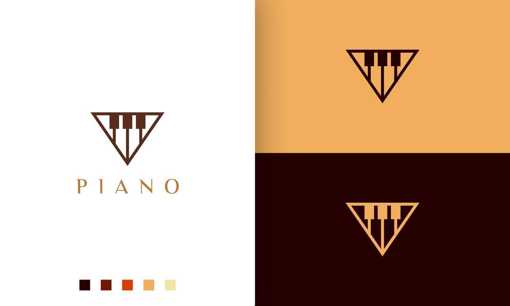 logotipo o icono de la escuela de piano en un estilo minimalista y moderno vector