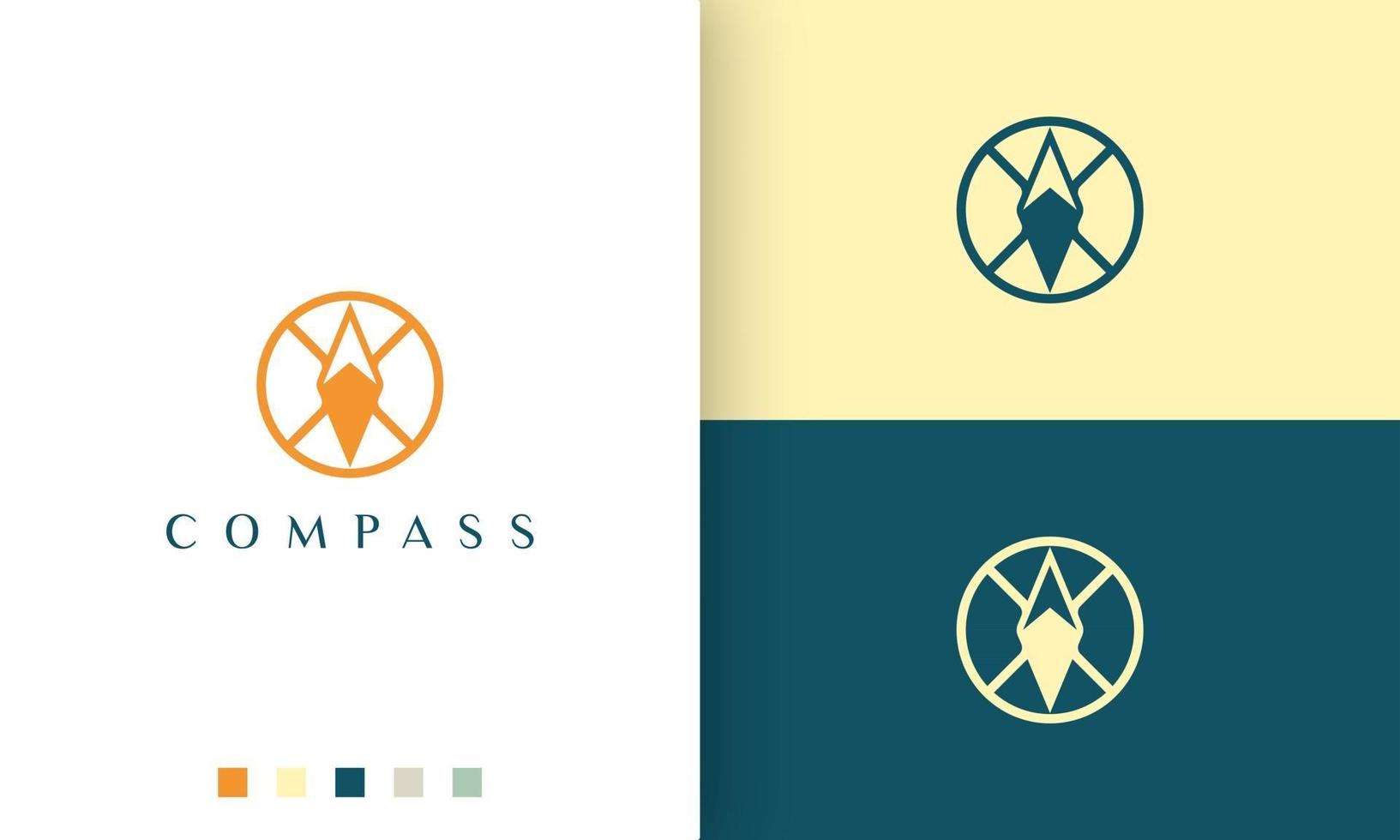 expedition or adventure logo with a simple and modern compass circle shape vector