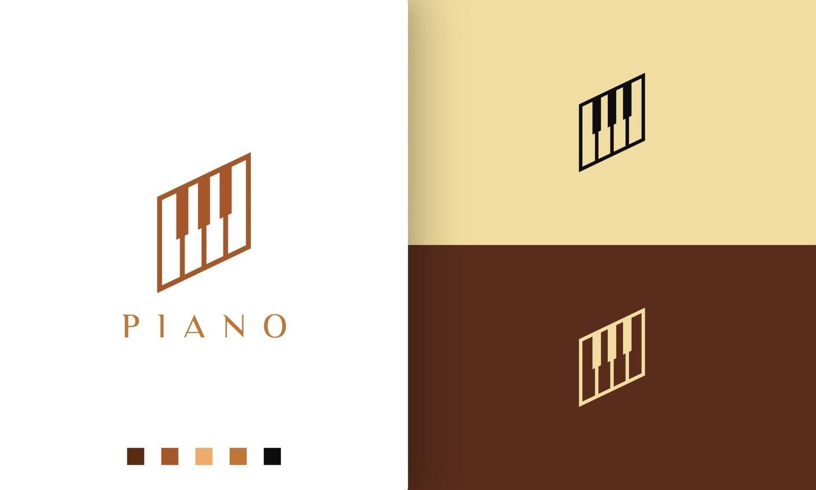 simple and modern learn piano logo or icon vector