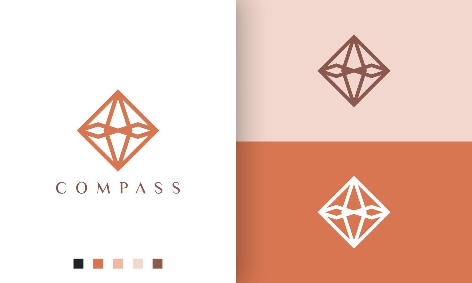 travel or adventure logo vector design with simple and modern compass shape