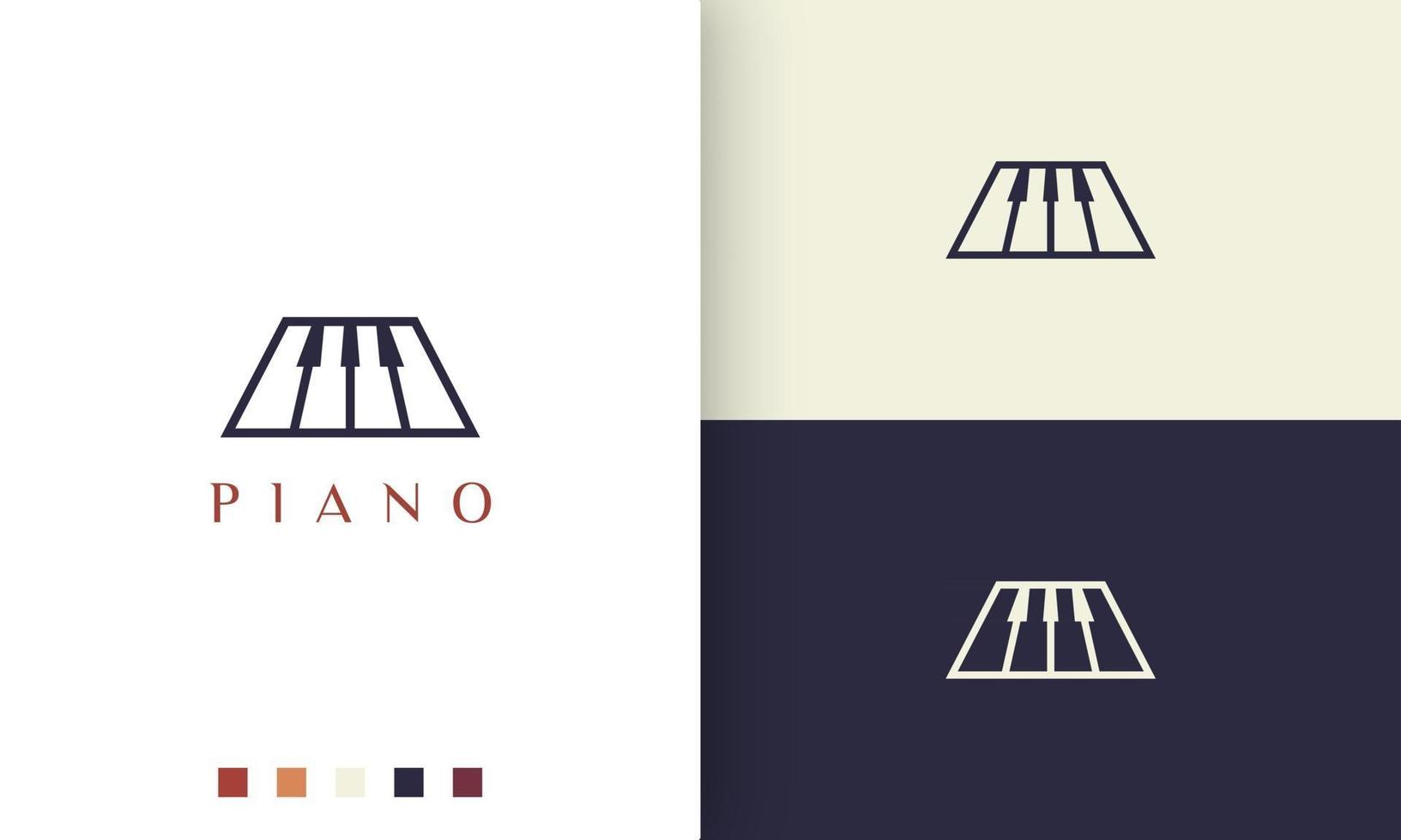 simple and modern piano logo or icon vector