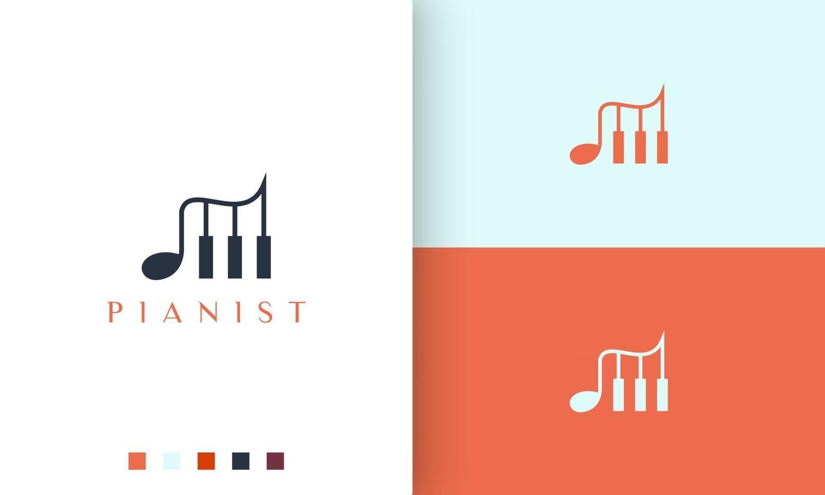 logotipo o icono simple y moderno para la aplicación de piano vector